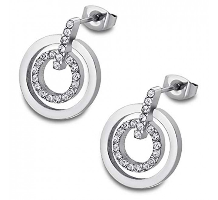 PENDIENTES LOTUS ACERO REDONDO CIRCONITAS LS1868/4/1