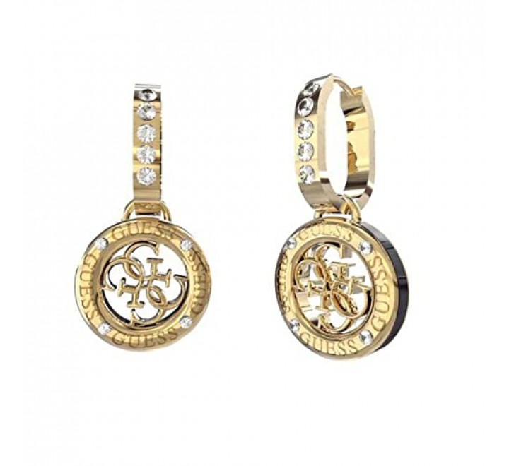 PENDIENTES GUESS ACERO DORADO ARO Y LOGO JUBE02286JWYGBKT-U