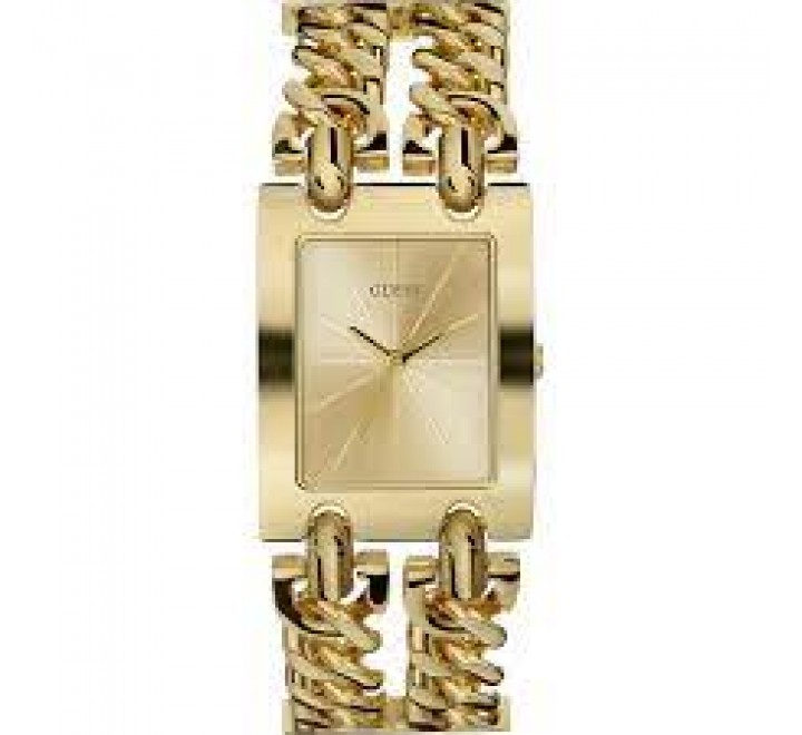RELOJ GUESS CUADRADO DE CADENA ESFERA DORADA W1117L2