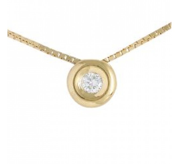 chaton brillante 0,10 ktes y cadena de oro 18 ktes 473389