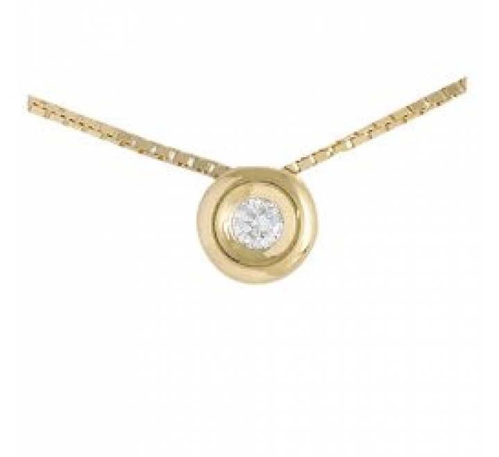 CHATON BRILLANTE 0,07 KT Y CADENA ORO amarillo 18 KTES 473397