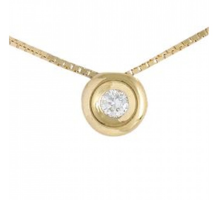 BRILLANTE y cadena de oro 18ktes 0,14KT 491365