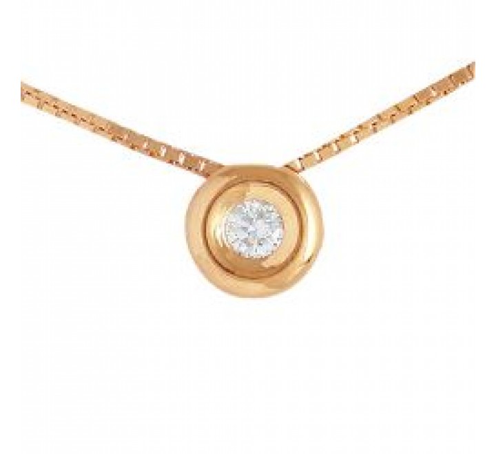 CHATON BRILLANTE 0,10KT Y CADENA EN ORO ROSA 18K 495366