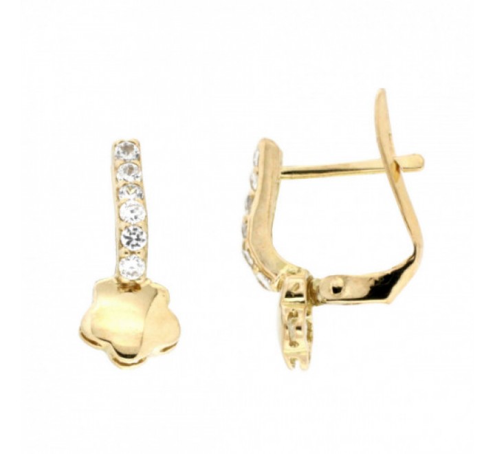 PENDIENTES ORO FLOR Y CIRCONIRA 5-11223-P
