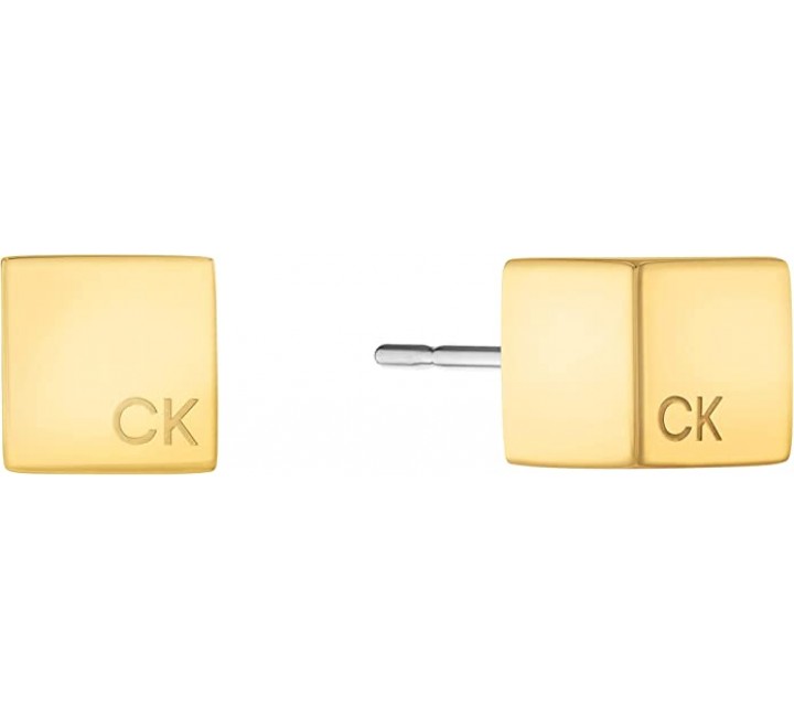 PENDIENTES CALVIN KLEIN ACERO DORADO CUADRADO 35000246