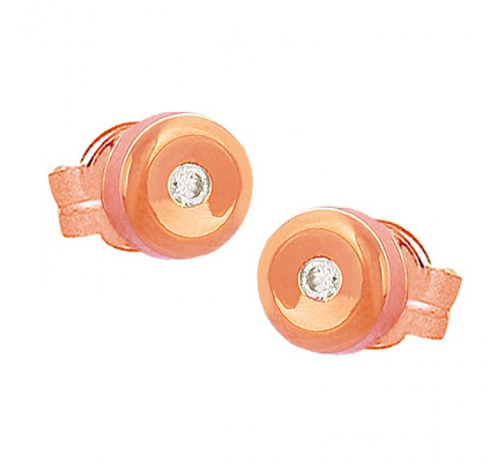PENDIENTES ORO ROSA CON BRILLANTES 0,06CTS ROSCA 527911