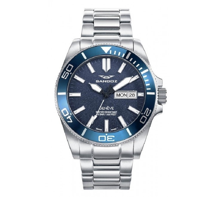 RELOJ SANDOZ 81449-37 CABALLERO ACERO BISEL Y ESFERA AZUL