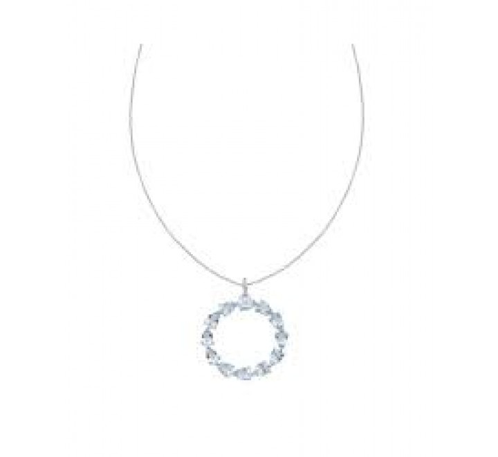 COLLAR PLATA CIRCULO DE 3CM DE TOPACIOS AZULES 00511421