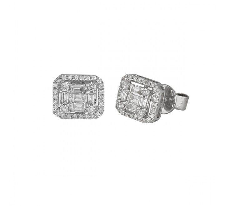 PENDIENTES ORO BLANCO BRILLANTES 0,18/0,18CT 530378