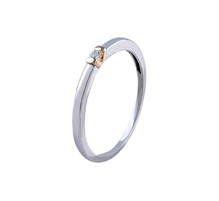 ANILLO ORO BLANCO Y BRILLANTE0,04 KTES 534123