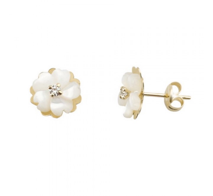 PENDIENTES ORO 18 KTES 10 MLM FLOR NACAR 54900-P//A/NA