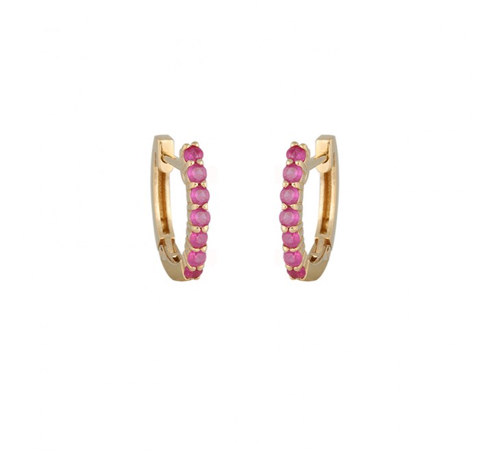 PENDIENTES ORO RUBIS ARO