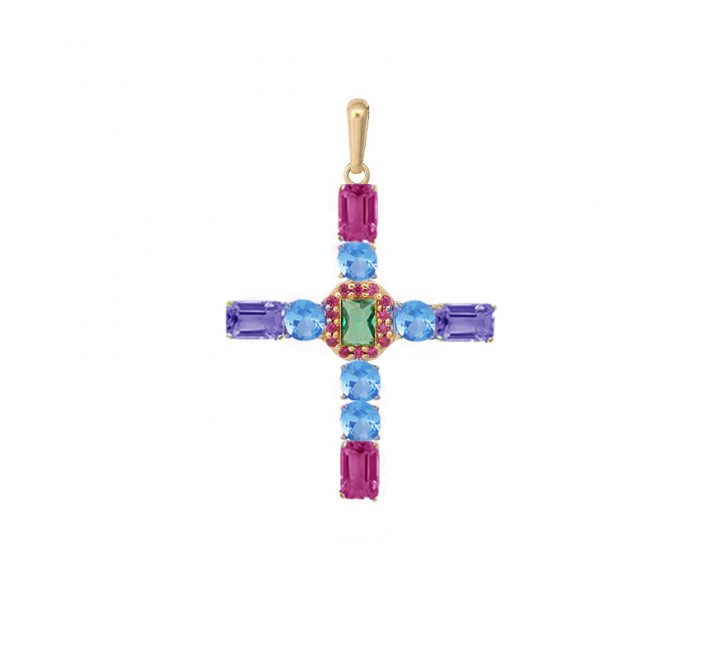 CRUZ ORO MULTI PIEDRAS 566687