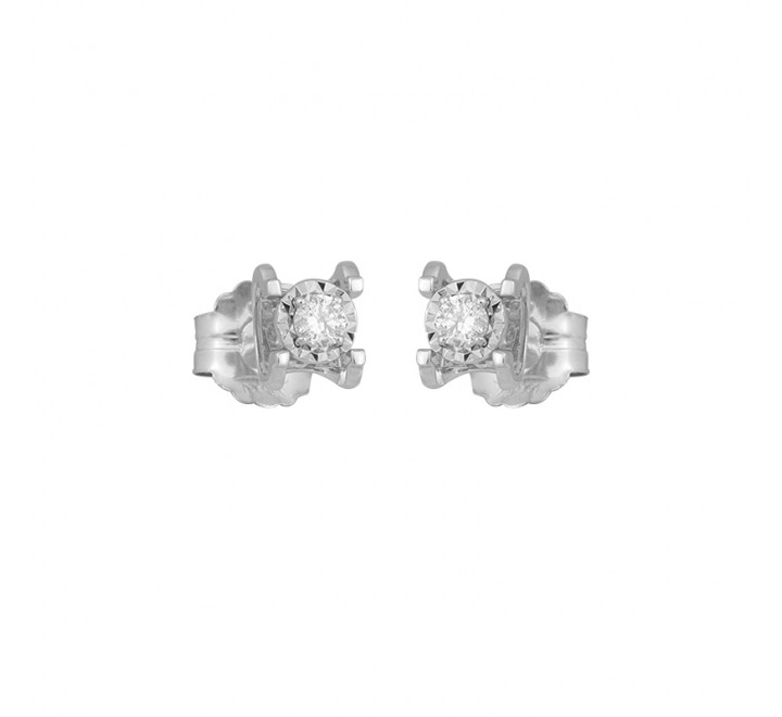 PENDIENTE ORO Y BRILLANTE 0,20 KTES 4 GARRAS