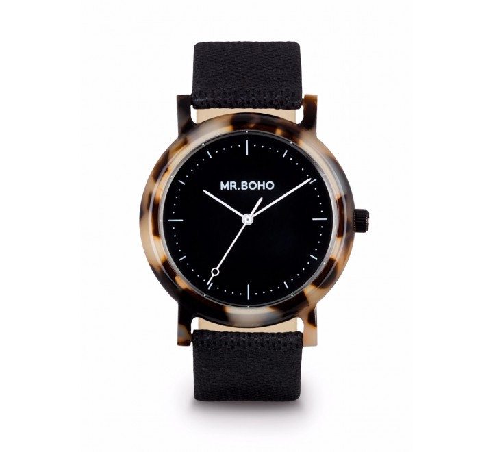 RELOJ MR BOHO 00728962 38 MM CORREA NEGRA CAREY NEGRO