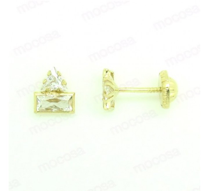 PENDIENTES ORO TRIANGULO BAGUET CIRCONITA MOCOSA 6100815