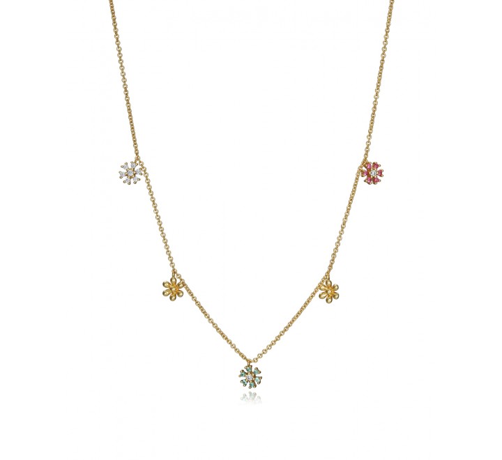 GARGANTILLA VICEROY PLATA DORADA FLORES 61072C100-39