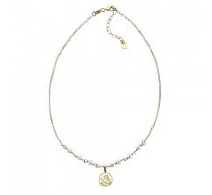 GARGANTILLA PLATA DORADA MEDALLA ANGEL Y PERLAS 00511710