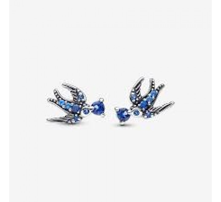 PENDIENTES PANDORA PLATA GOLONDRINA AZUL 292568C01