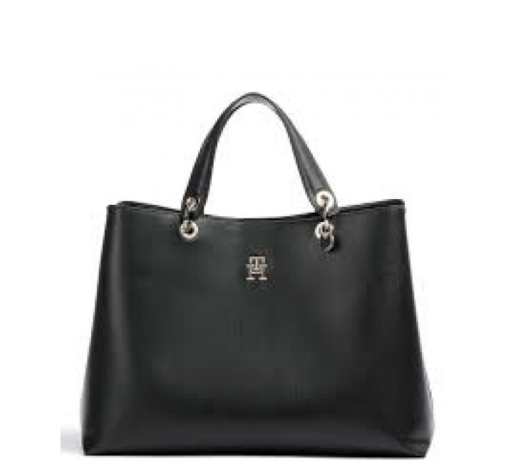 BOLSO TOMMY HILFIGER NEGRO LOGO DORADO AW0AW14784 BDS