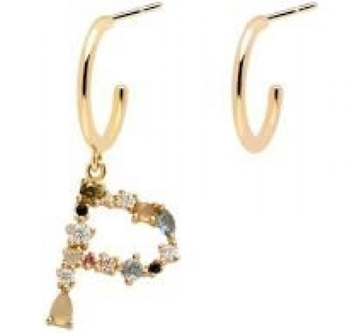 PENDIENTES PDPAOLA AR01-266-U PLATA CHAPADA LETRA P