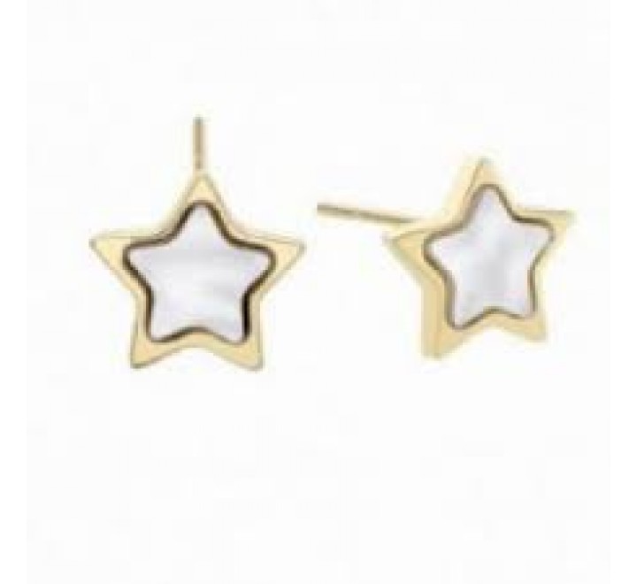 PENDIENTES PLATA DORADA ESTRELLA CON NACAR 00508744