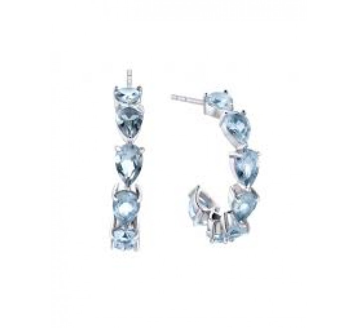 PENDIENTES PLATA AROS CON TOPACIOS AZULES 00511430