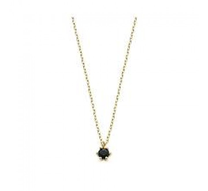 GARGANTILLA PLATA DORADA CON CIRCONITA NEGRA 00510595