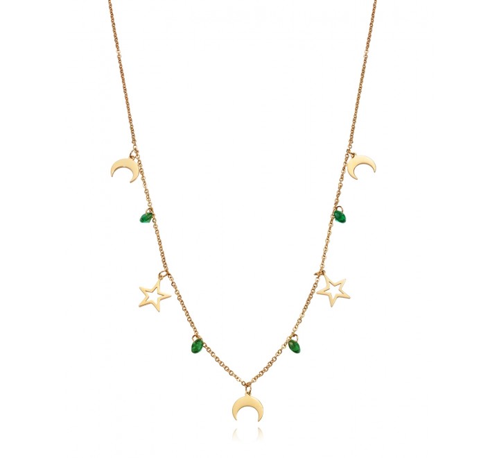 COLLAR VICEROY 75199C01012 ACERO DORADO LUNAS Y ESTRELLAS