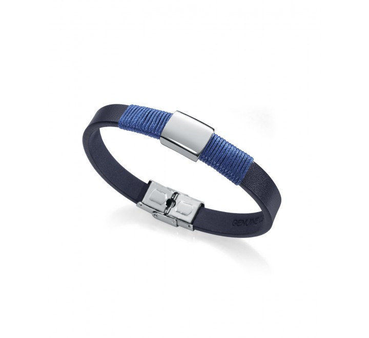 PULSERA VICEROY 75240P01013 PIEL AZUL CORDON AZUL Y ACERO