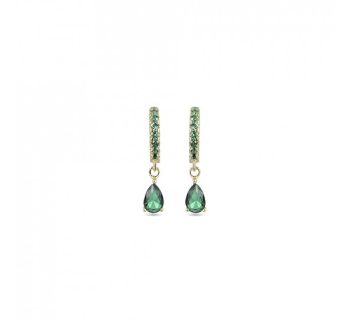 PENDIENTES LUXENTER PLATA DORADA Y ESMERALDAS EG100Y3000