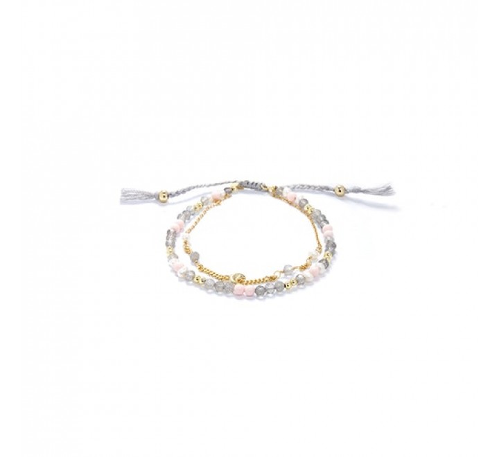 PULSERA LUXENTER PLATA DORADA Y BOLITAS COLOR BXA197Y70500