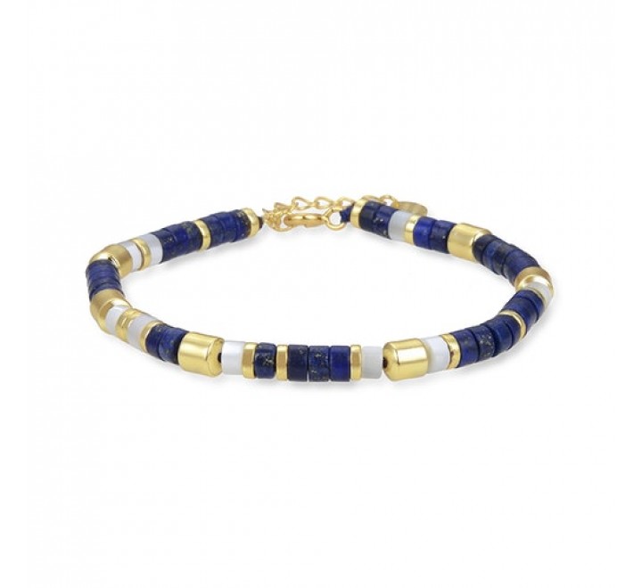 PULSERA LUXENTER PLATA DORADA PIEDRAS AZULES BXA214Y79600