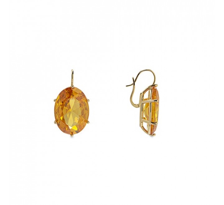 PENDIENTES LUXENTER PLATA DORADA PIEDRA AMARILLA EXA355Y1300