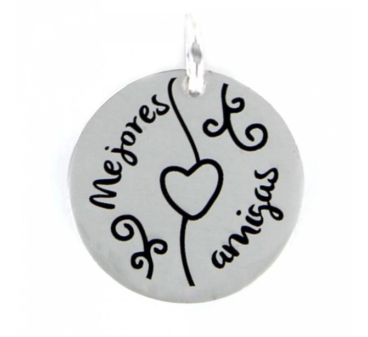COLGANTE PROMOJOYA 9095001 PLATA MY LIFE DISCO AMIGAS 18 MM