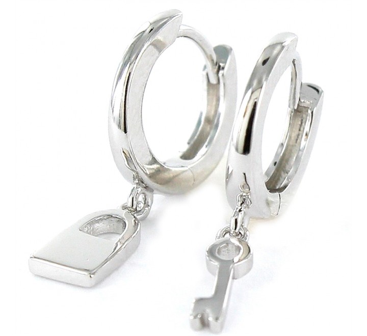 PENDIENTES PROMOJOYA 9101656 PLATA AROS CON CANDADO Y LLAVE