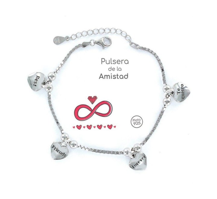 PULSERA PROMOJOYA METAL BA?ADO EN PLATA AMISTAD 9125855
