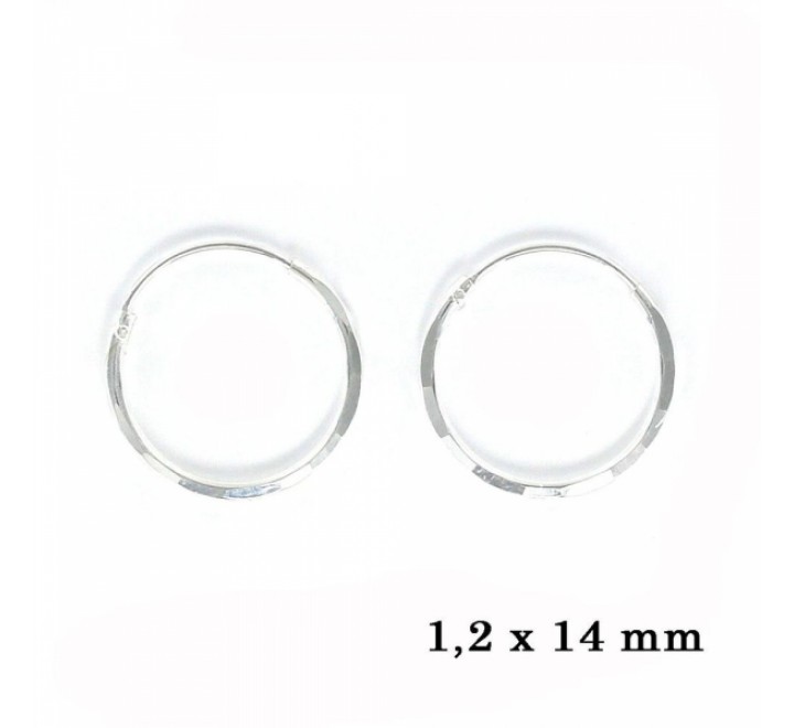 PENDIENTES PLATA LISA ARO FACETADO 1,2 X 14MM 9103354