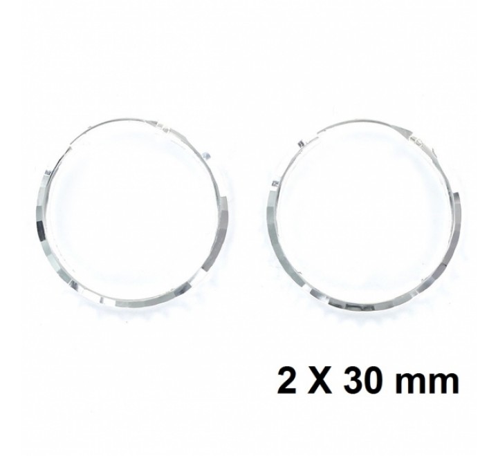 PENDIENTES PLATA LISA ARO FACETADO 2 X 30MM 9103705