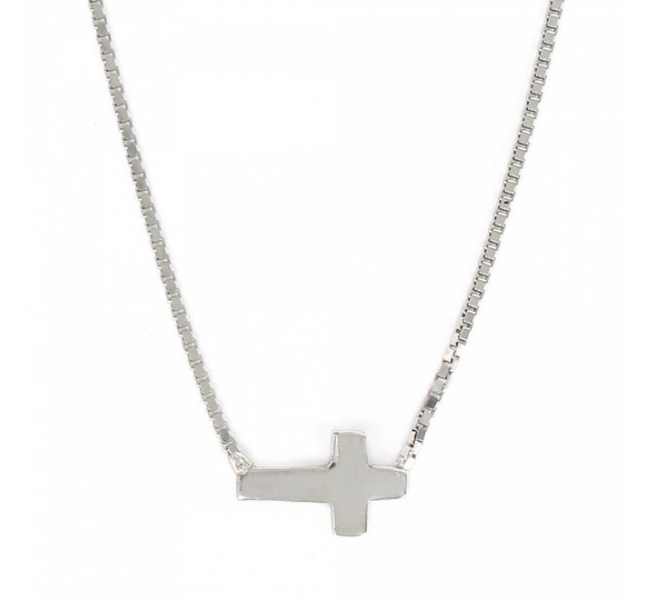 GARGANTILLA PROMOJOYA 9104121 PLATA CRUZ HORIZONTAL 9MM