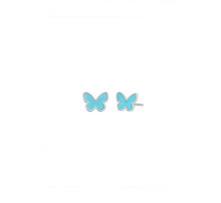 PENDIENTES MAREA PLATA MARIPOSA VERDE D02401/AG