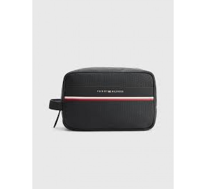 BOLSA ASEO TOMMY HILFIGER CABALLERO NEGRA LOGO AM0AM10507BDS