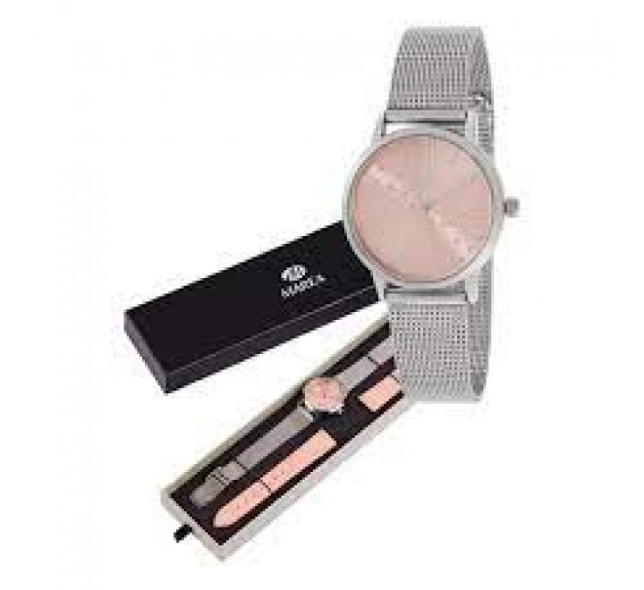 RELOJ MAREA CAJA Y ARMIS ACERO Y CORREA ROSA B41278/4