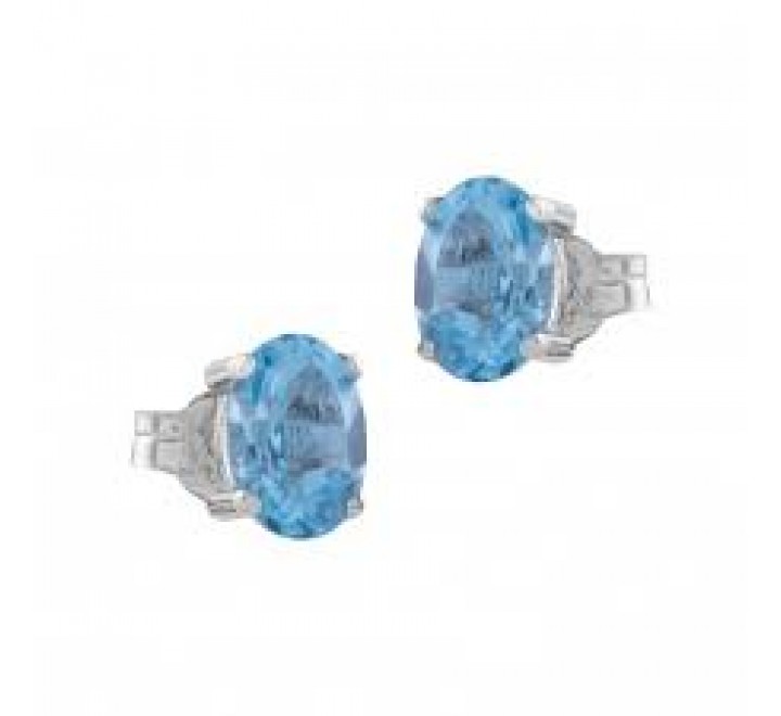 PENDIENTES ORO BLANCO TOPACIOS OVAL 7X5,00M GEA-115-145-UU