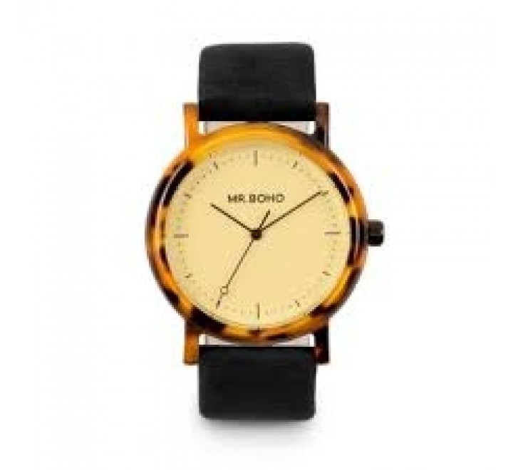 RELOJ MR BOHO 00728761 CORREA PIEL NEGRA CAJA CAREI MARRON