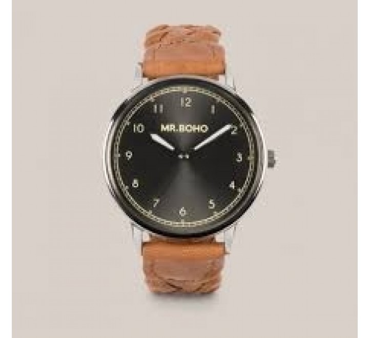 RELOJ MR BOHO 00728947 CORREA PIEL MARRON TRENZADA