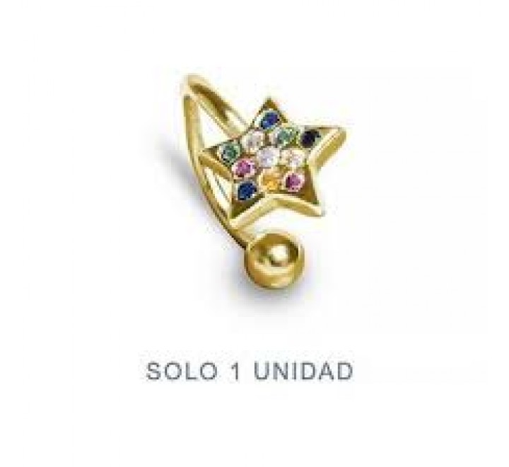 PENDIENTE LUXENTER EH294Y2000 PLATA CHAPADA EARCUFF ESTRELLA