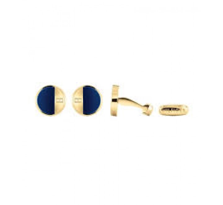 GEMELOS TOMMY HILFIGER ACERO DORADO REDONDOS AZULES 2790286