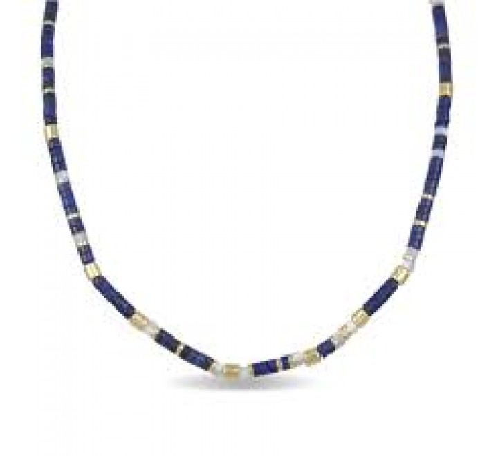 GARGANTILLA LUXENTER PLATA DORADA Y AZUL NXA239Y79600