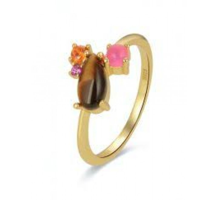 ANILLO LUXENTER PLATA DORADA N?12 PIEDRAS COLOR XA2098Y70512